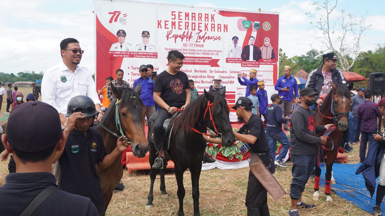Festival Berkuda Sulawesi Selatan (Sulsel), digelar di Dusun Bukkamata, Desa Tanete, Kecamatan Simbang, Maros, Sabtu (27/8/2022).