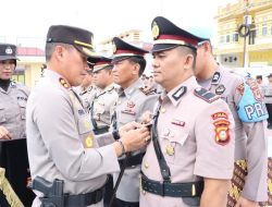 Kapolres Sidrap Pimpin Upacara Sertijab Kabag Ren, Kabag Log, Kasat Lantas, Kasat Reskrim dan Kapolsek