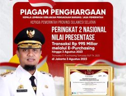 Tiga Tahun E-Purcashing Pemprov Sulsel Meningkat Signifikan, Gubernur: Alhamdulillah