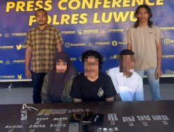 Polres Luwu Sita 63 Sachet Sabu dan Amankan Tiga Pelaku