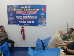 Satlantas Polres Maros Gelar Donor Darah Sambut HUT Lalu Lintas Bhayangkara ke-70