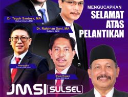 Kakanwil Kemenag Sulsel Ucapkan Selamat atas Pelantikan Pengurus JMSI Sulawesi Selatan