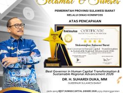 Gubernur Suhardi Duka dan Diskominfoss Sulbar Sabet Penghargaan Nasional