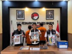 Sat Narkoba Polres Maros Ungkap Peredaran Narkotika Lintas Provinsi, Dua Bandar Ditangkap Bersama Ratusan Gram Shabu Siap Edar Disita