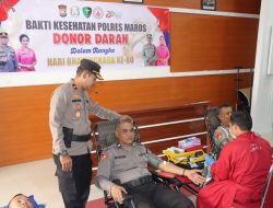 Ratusan Personel Polres Maros Ikuti Bakti Kesehatan Donor Darah Peringati HUT Bhayangkara ke-80