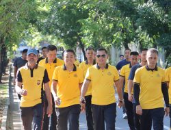 Semarak Hari Bhayangkara Ke-80, Polres Maros Meriahkan Olahraga Bersama di Alun-Alun Maros