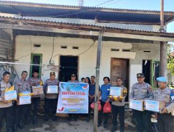 Sambut Hari Bhayangkara Ke-80, Polsek Lau Salurkan Bantuan kepada Warga Kurang Mampu