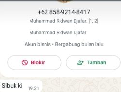 Beredar Akun WhatsApp Mengatasnamakan Kadiskominfo Sulbar, Muhammad Ridwan: Itu Penipu