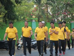 Sehat Bersama di Pagi Hari, Polres Parepare Gelar Jalan Kaki Keliling Kota dan 5 Kali Putaran Lapangan Andi Makkasau